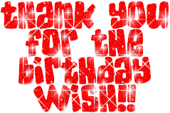 Thank You Birthday Wish Glitter