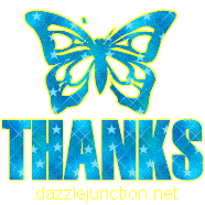Thanks Blue Butterfly Thank you greeting image