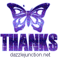 Thanks Purple Butterfly Thank you greeting image