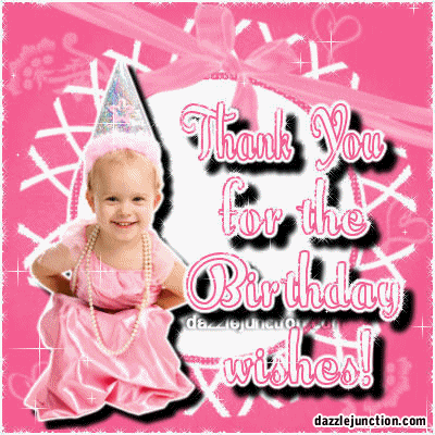 Cutie Birthday Thanks Thank you greeting image