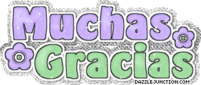 Muchas Gracias Purple Thank you greeting image