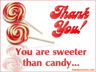 Sweeter Than Candy Thank you greeting image