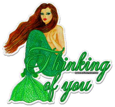 Thinking Mermaid Thinking Of You greeting image