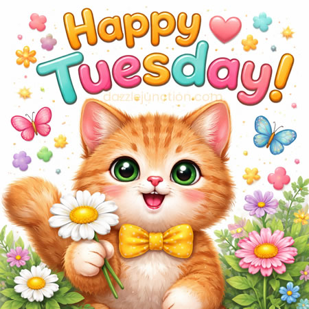 Cat Bowtie Happy Tuesday image
