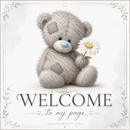 Cozy Teddy Welcome greeting image