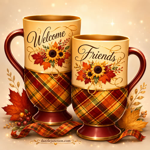 Fall Mugs Welcome greeting image