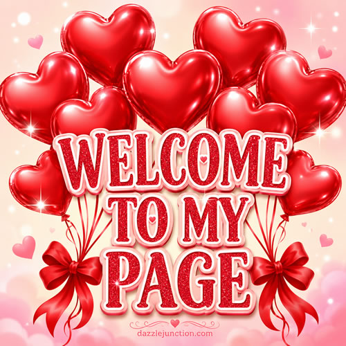 Heart Balloons Welcome greeting image