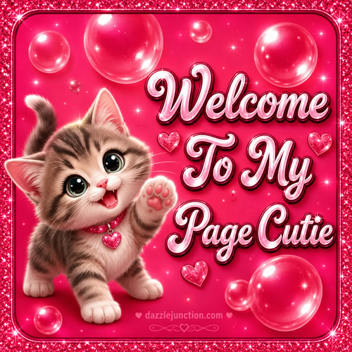 Kitten Bubbles Welcome greeting image