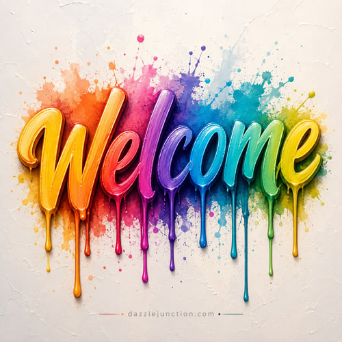 Paint Splash Welcome greeting image
