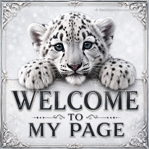 Snow Leopard Cub Welcome greeting image