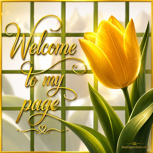 Yellow Tulip Welcome greeting image