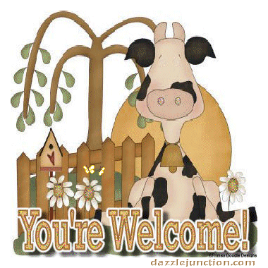 Youre Welcome Cow Dj You Are Welcome greeting image
