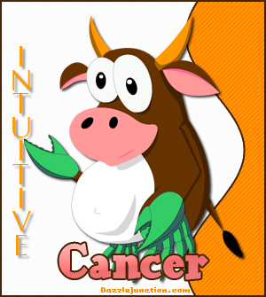 Cancer Cow Zodiac greeting image