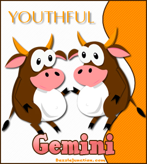 Gemini Cow Zodiac greeting image