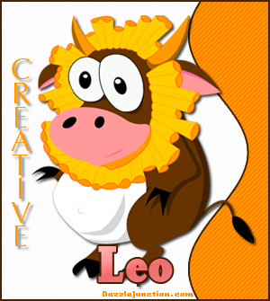 Leo Cow Zodiac greeting image