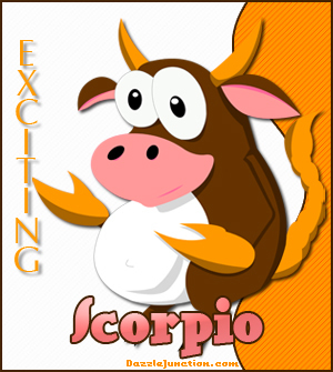 Scorpio Cow Zodiac greeting image